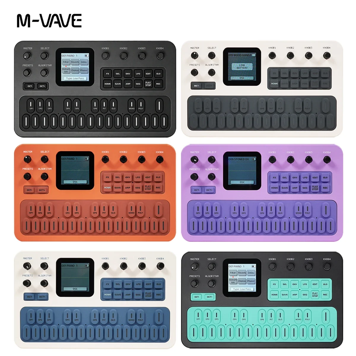 M-VAVE FM-1 Desktop FM Synthesis Keyboard, ANN Tone Clone Tech, 9 Built-in Effects Chain, Mono/Poly Mode, TFT Display