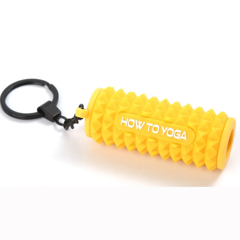 Finger Massage Mini Foam Roller Keyring Silicone Sports Style Foam Roller Shaped Keichain Trinket Muscle Relaxation