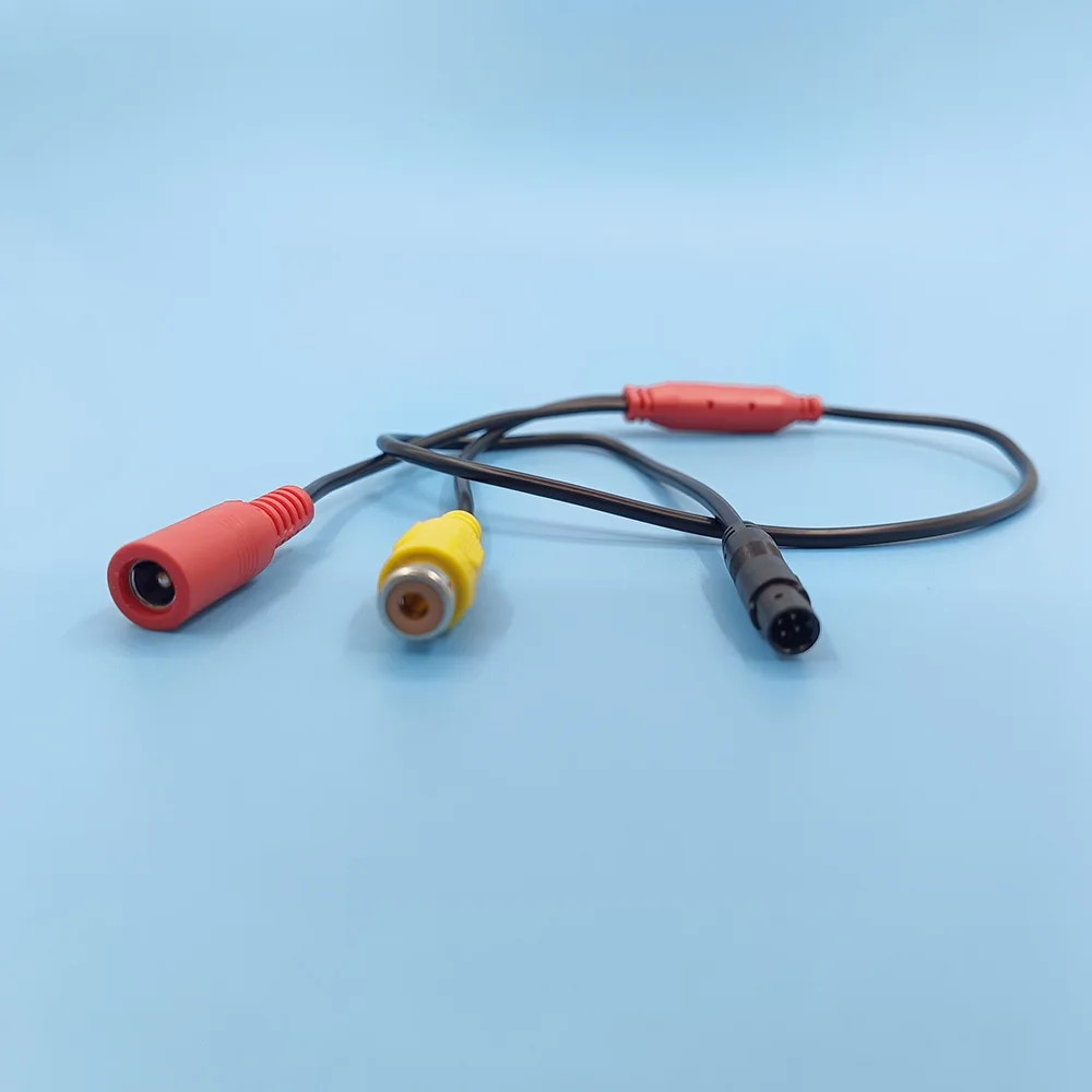 كابل السيارة كابل توصيل كاميرا الرؤية الخلفية 4 دبوس ذكر إلى قوة فيديو RCA أنثى لمسجل البث صورة عكسية 550 مم #5