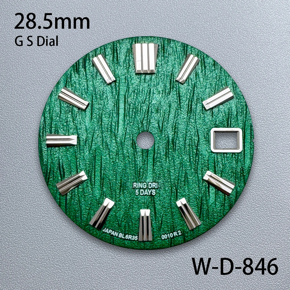 28.5mm GS Logo With Grand S Dial Suitable Fit NH35/NH36/4R/7S Japan Movement Bark Pattern High Quality  Watch Accessories ﻿