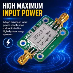 SPF5189 with Shielding Shell RF Signal Receiver SPF5189Z SPF-5189Z RF Low Noise Amplifier LNA 50-4000MHz NF=0.6dB