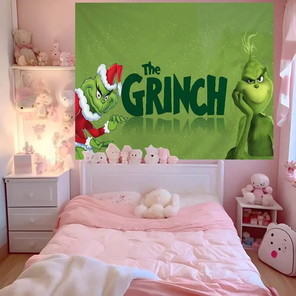 How The G-Grinch Stole Christmas Printed Large Wall Tapestry Hanging Tarot Hippie Wall Rugs Dorm Home Decor
