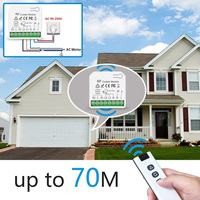 433Mhz Wireless Roller Shutter Motor Blind Switch 70M Remote Control Range for Electric Windows Curtain Blinds, No Wifi(5 in 1)