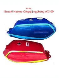 Motorcyle Fuel Tank For Haojue Suzuki Jincheng Qingqi AX100 A100 JC100 HJ100 Classic 100cc 2 Stroke Metal Gas Box With Tap Cover