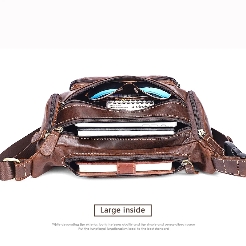 WESTAL Laser Engrave Men's Waist Bag Belt Men Leather Waist Packs Male Fanny Pack Money Belt Bags Travel Bum Hip Bag Genuine 835