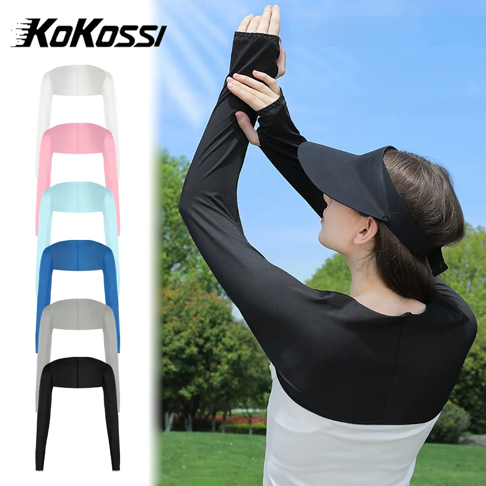 

KoKossi Summer Women’s UV Protection Shawl Arm Sleeves Breathable Lightweight Thumb Hole Cycling Golf Driving Sports Outdoor