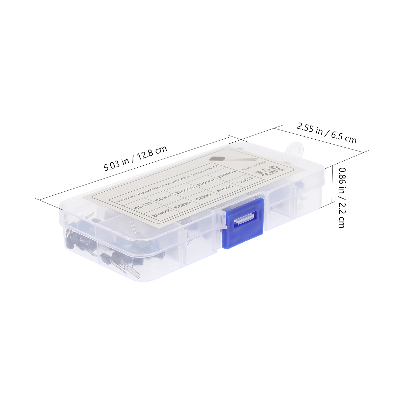 

200Pcs Kit Assorted Triode Electronic Components for Electrical Repair DIY Projects Power Conversion Amplifier S9012