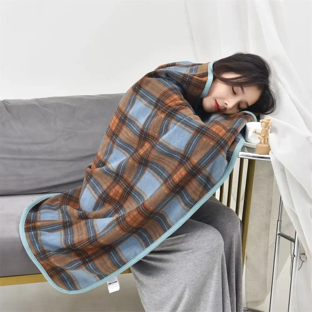 

Multi-function Plaid Wearable Blanket Fleece-lined Soft Casual Office Blanket Warm with Button Home Shawl Blanket Winter