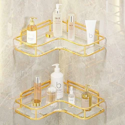 Luxury Acrylic Bathroom Shelf without Drilling Corner Shelf For Shower Kitchen Toilet Skincare Organizer Bathroom Accessories