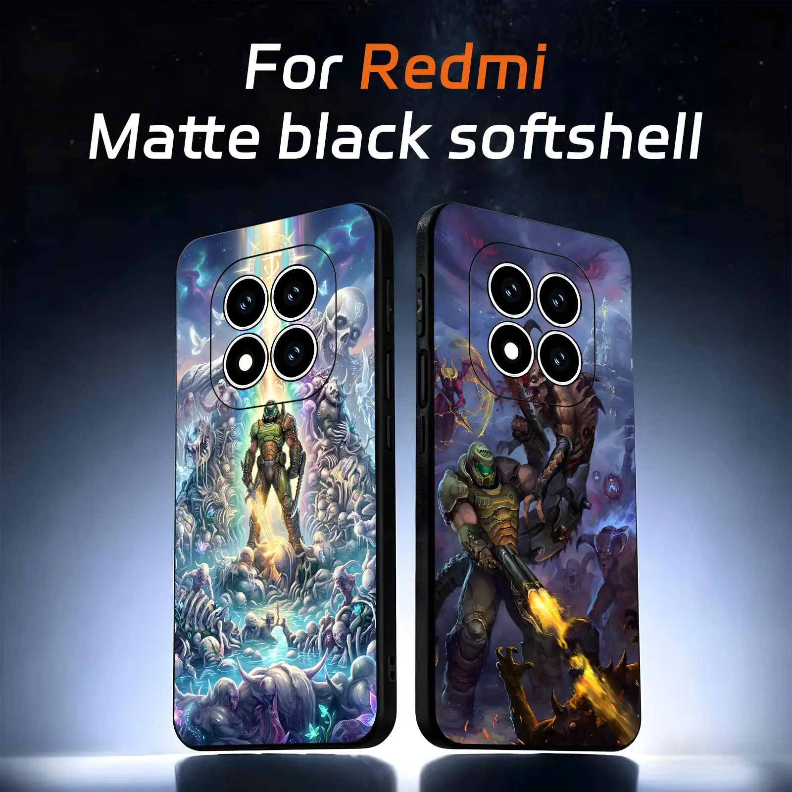 

HOT GAME DOOM Phone Case For Redmi Note15 14 13 12 11Pro Plus 5G 14C A3 Soft Black Phone Cover