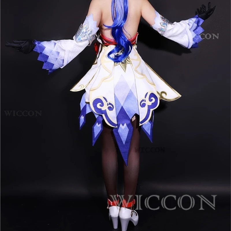 Disfraz de Cosplay Ganyu WigGenshin Impact para mujer, vestido de piel, conjunto completo, juego de Halloween, evento, Anime, fiesta, traje de fantasía