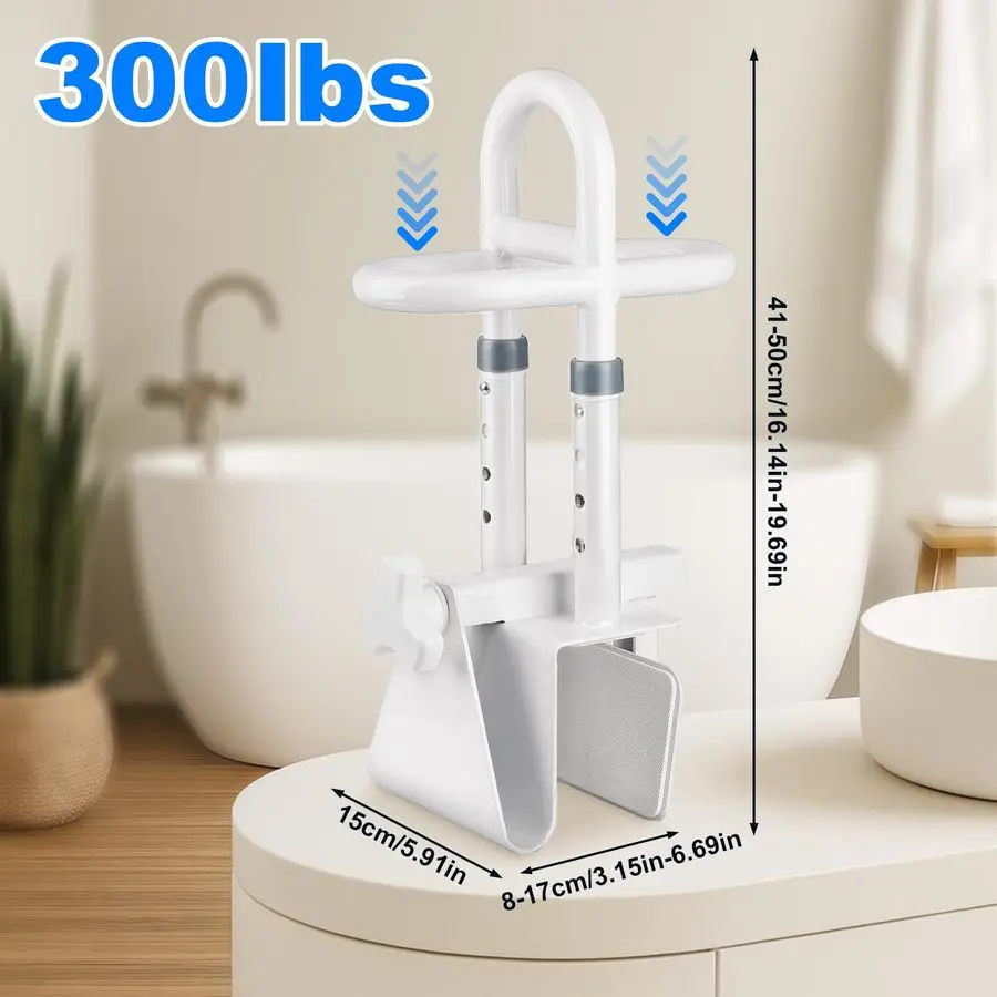 مقبض قضيب إمساك الدش الآمن لكبار السن ومقابض حمام غير قابلة للانزلاق لكبار السن للحوض، يناسب جدران 3.156.69، 300 رطل يدعم Stu #4