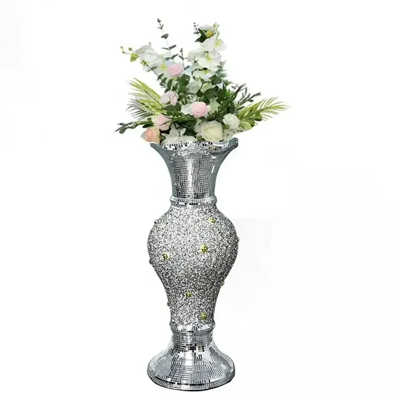 Resin Round Decor European Flower Vase Graceful Garden Big Tall Flower Pot Vase for Wedding