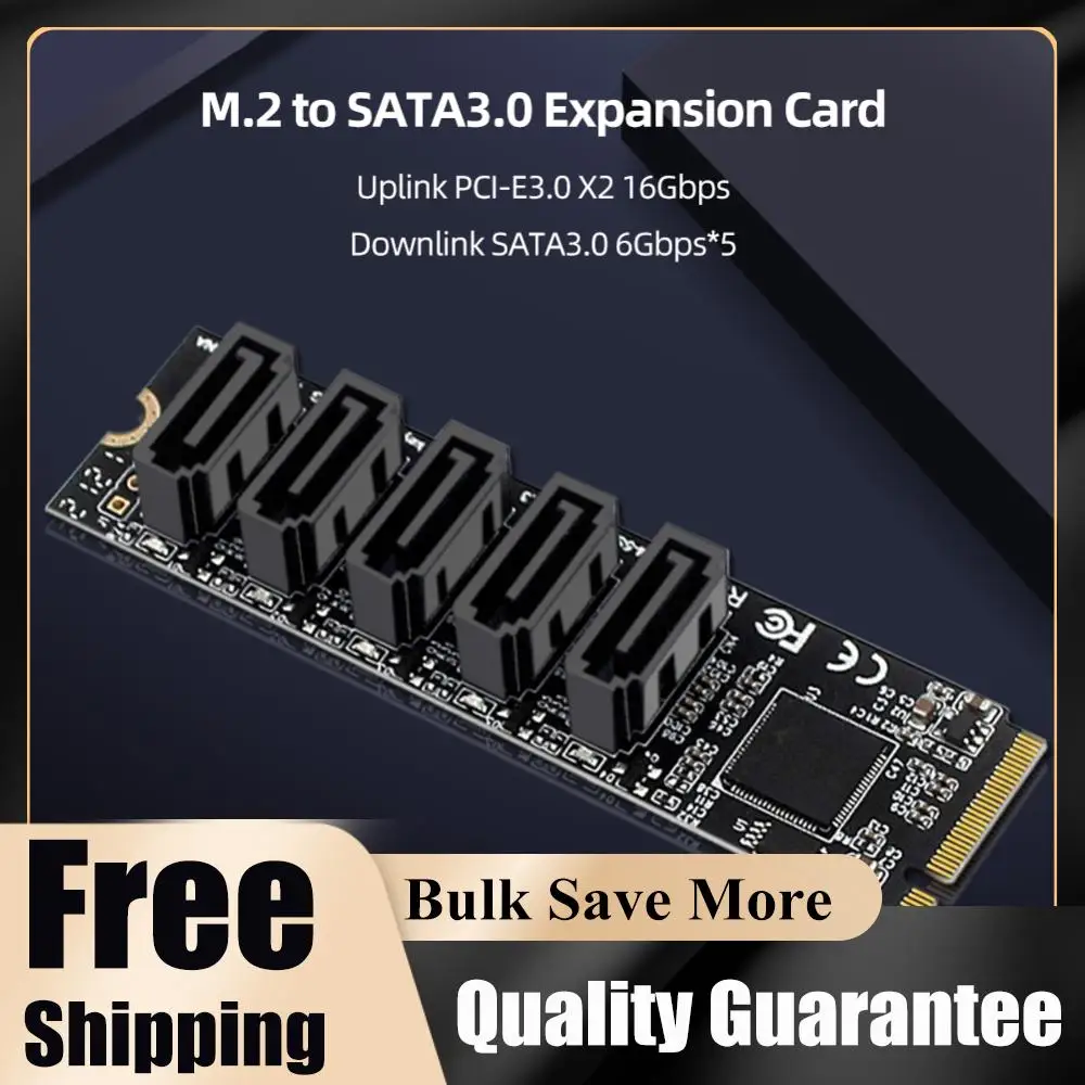 M.2 M-Key PCI Express To SATA 3.0 SSD Adapter Card JMB585 Chipset Hard Disk Adapter Card Support for  OS/Windows /Linux