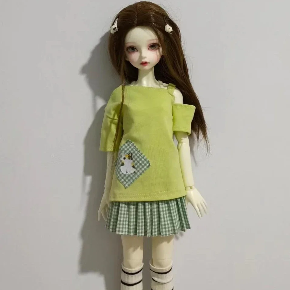 

Кукольный костюм для куклы Bjd 60/45/30 см, зеленая одежда, игрушки для девочек, платье, игровой домик, 1/3 1/4 1/6, аксессуары для кукол, без куклы