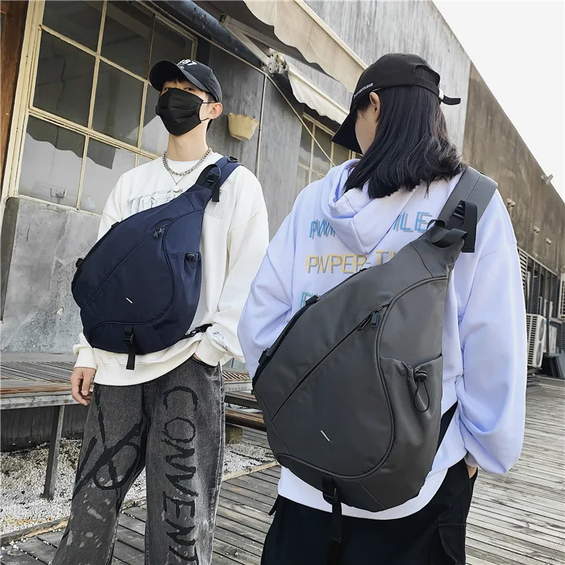 Messenger Bag Retro College Style Multifunctional Couple Shoulder Bag Chest Bag Sports Couple Pack Nylon Fabric Crossbody Bag 가방