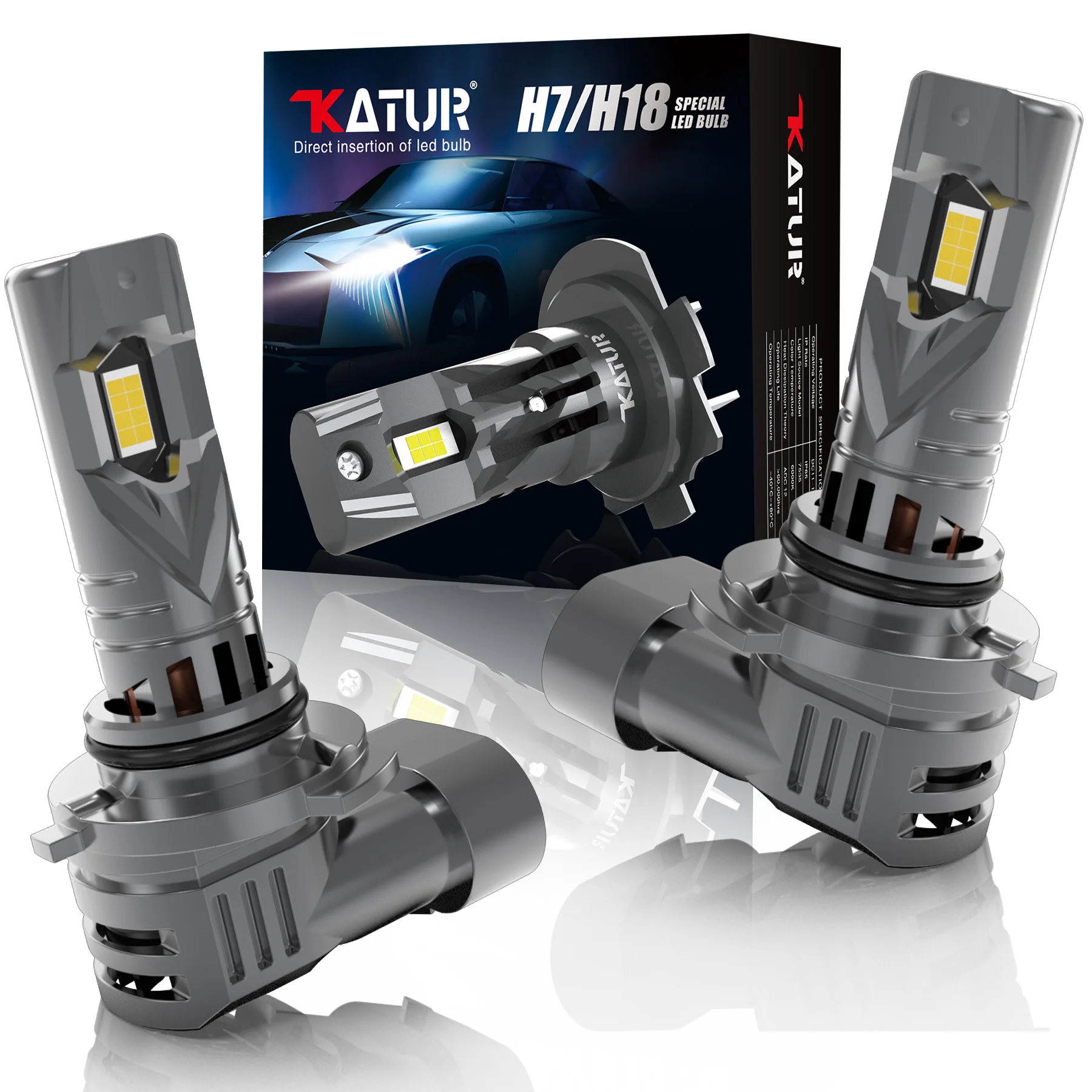 

Katur 2x9006 HB4 Автомобильные светодиодные фары Противотуманные фары Супер яркие 6000K Белые лампы Передние фары дальнего света для Buick Enclave