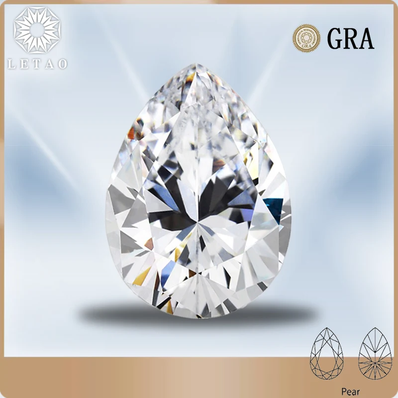 

Moissanite Stone Top D Pear Cut VVS1 Advanced Jewelry Rings Earring Material Pass Diamond Tester With GRA Certificate