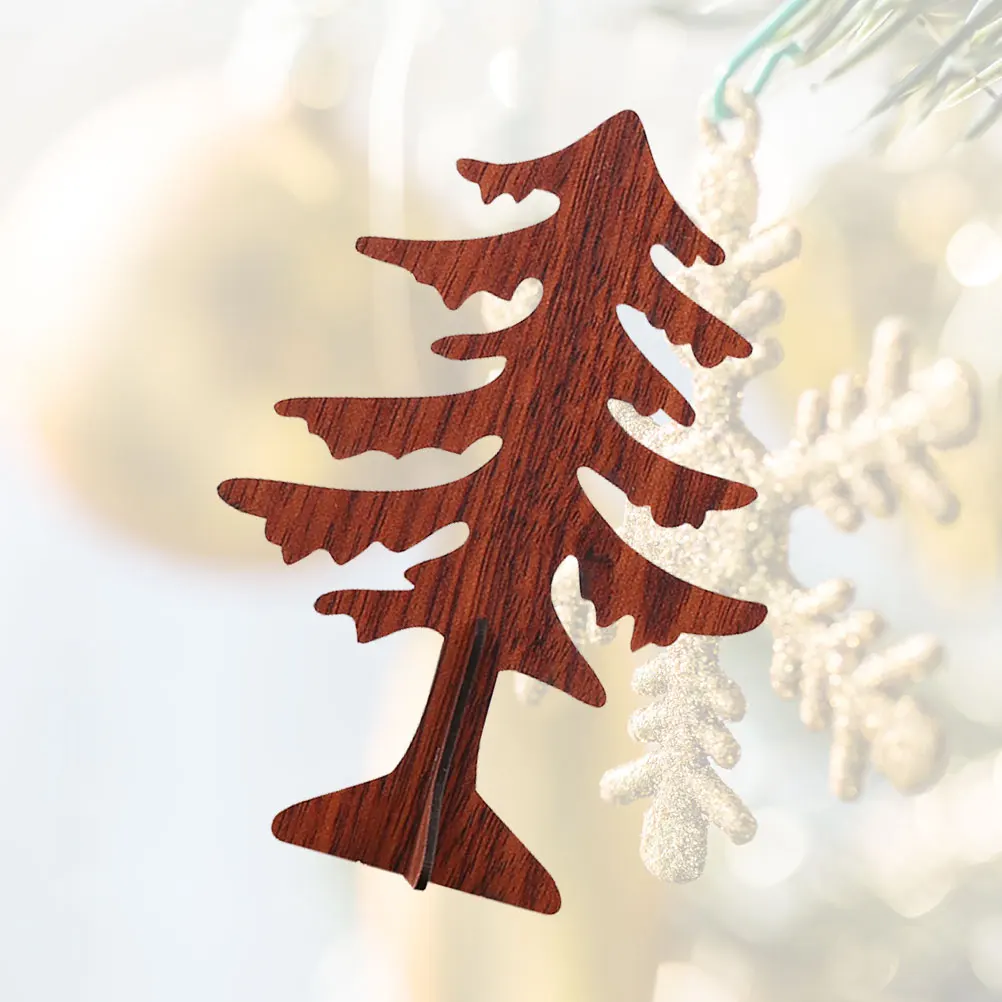 

Diy Christmas Tree Wooden Thickened Desktop Cross Xmas Tree Tabletop Holiday Mini Xmas Decoration Party Decoration