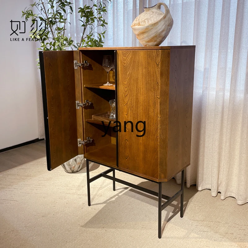 

TGF original design antique solid wood dining side cabinet light retro living room locker