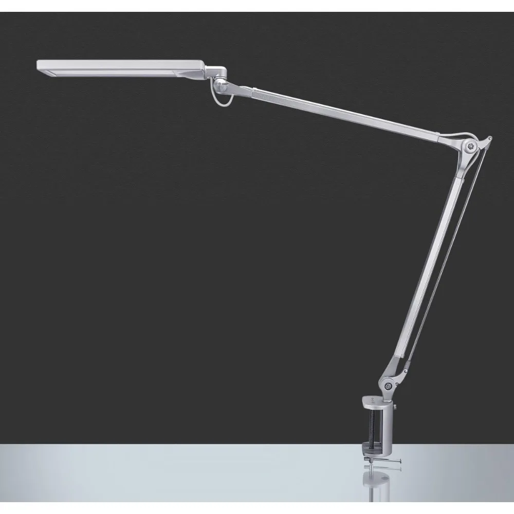 Lámpara de escritorio de arquitecto con brazo oscilante de metal de PHIVE LK-2: luz de banco de trabajo regulable con 4 modos y 6 niveles de brillo para el cuidado de los ojos