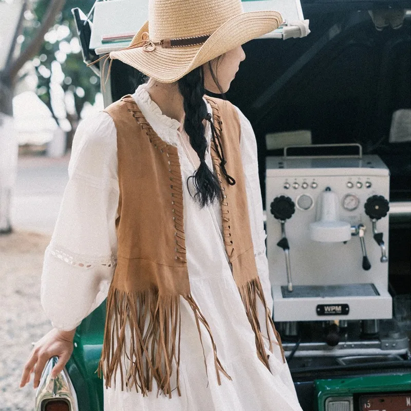 Gilet di jeans alla moda coreana da donna autunno nuova giacca cardigan con nappa cappotto capispalla stile bohemien abbigliamento femminile