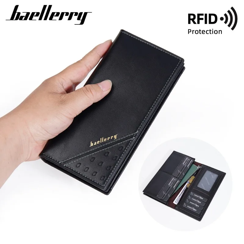 

Baellerry RFID Phone Bag Long Wallet Bank Credit Card ID Card Holder Portable Multi-Function Men's Wallets