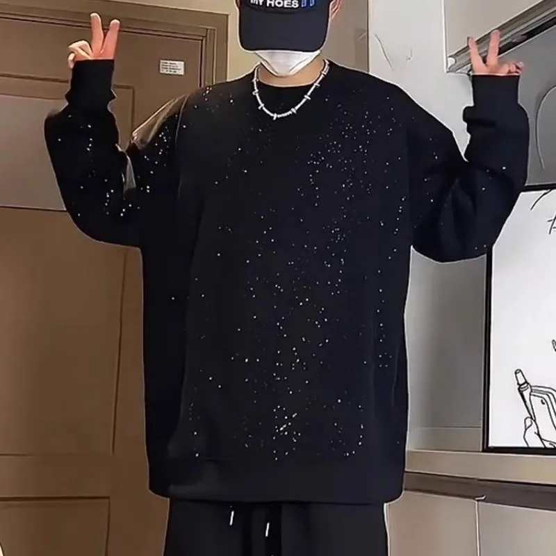 

Свитшот свободного кроя с круглым вырезом унисекс, водонепроницаемый, немнущийся, антибактериальный, самонагревающийся, износостойкий, не дающий усадку, верхняя одежда