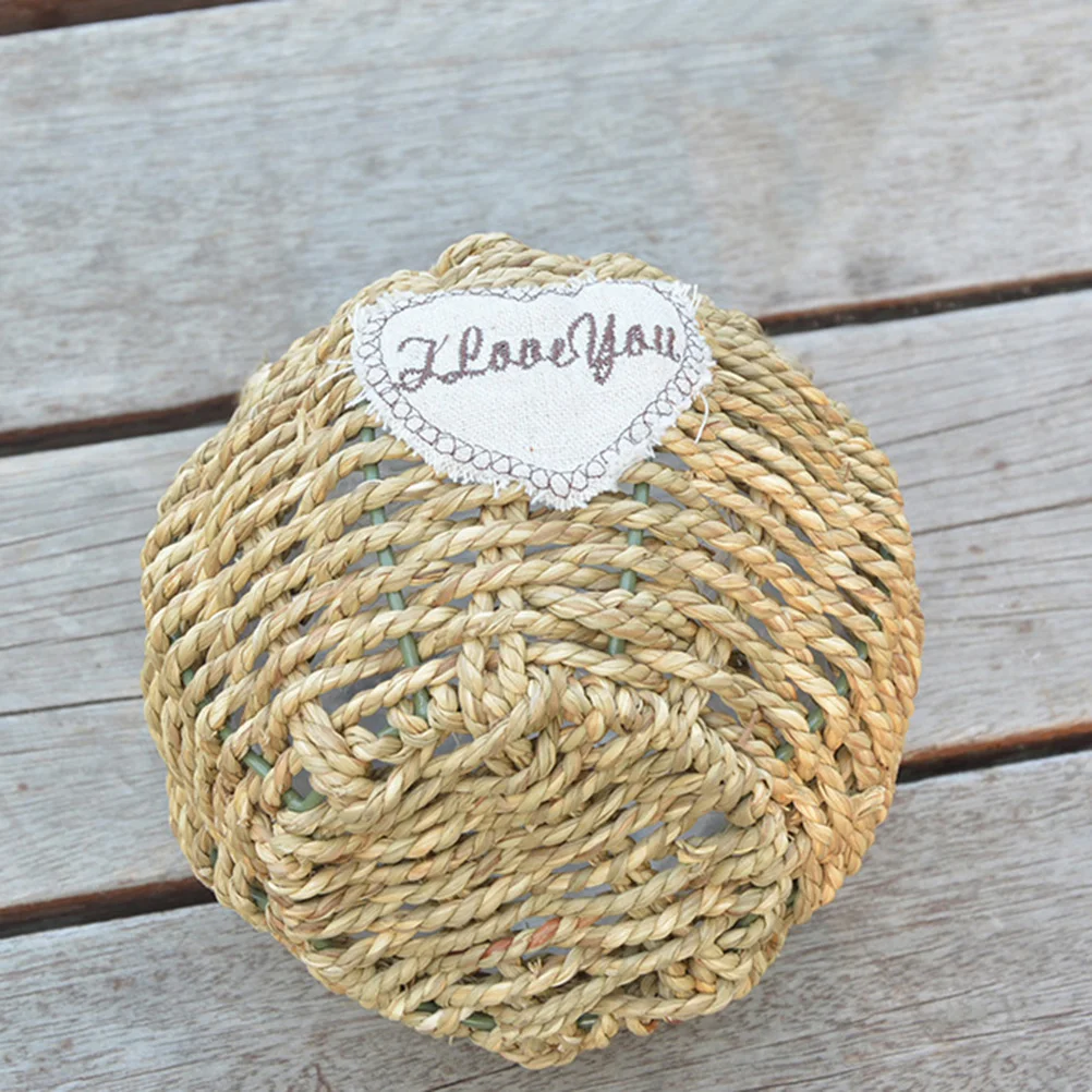 

Wicker Flower Basket 12x11cm Pastoral Design Multi-Use Storage for Plants Cosmetics Keys Balcony Bedroom