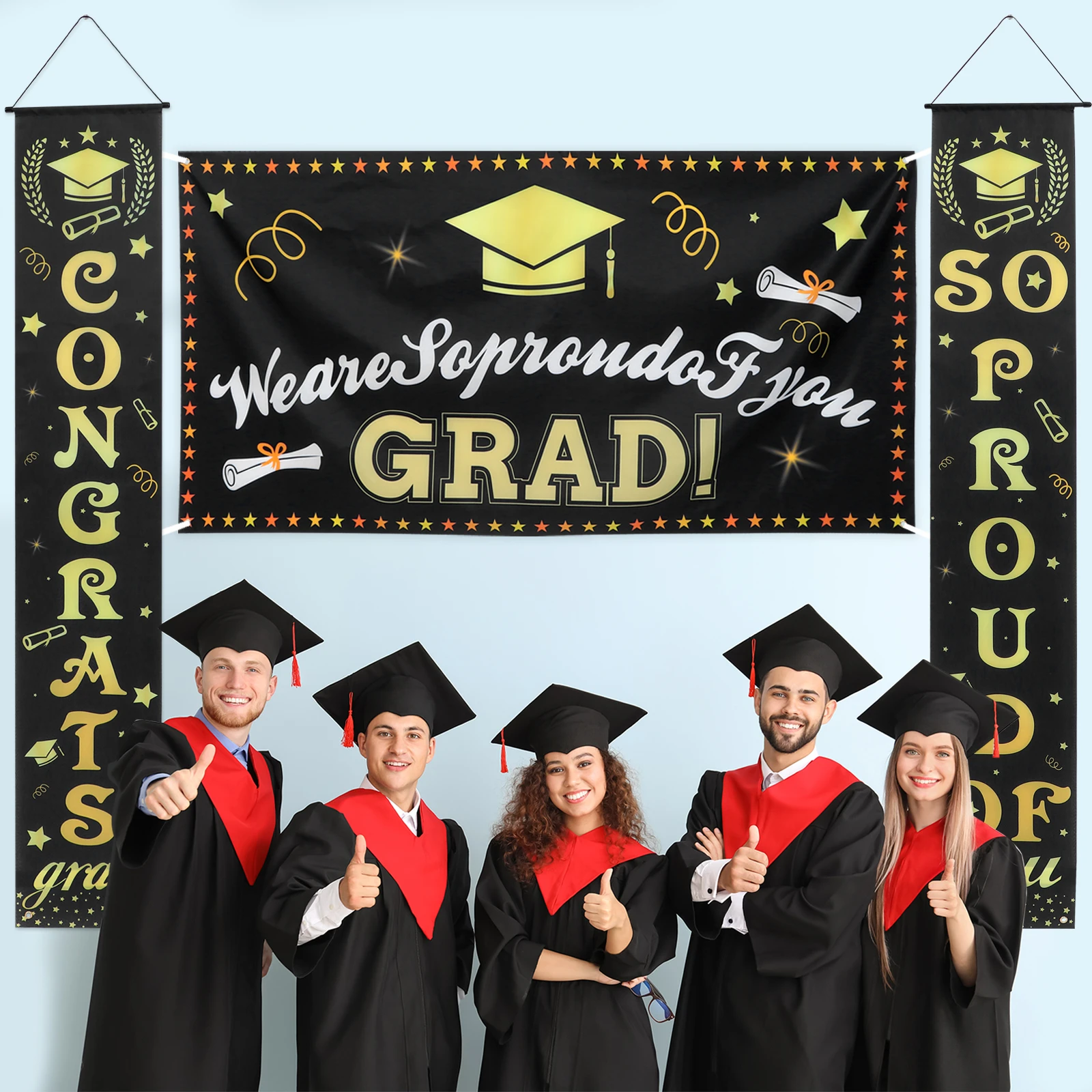 

Graduation Door Banner Class 2021 Polyester Bright Color College High School Events Festive Atmosphere Photo Booth