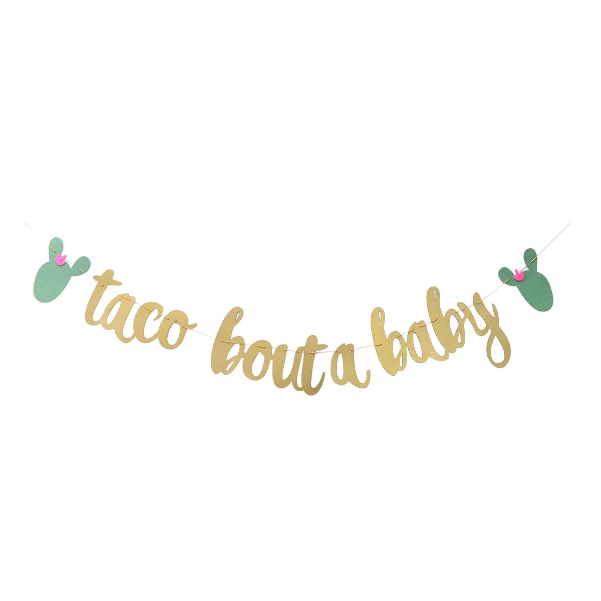 Guirnalda Decorativa con Diseño de Cactus para Fiesta Mexicana, Precolgada y Lista para Usar, Ideal para Decoración de Baby Shower con Temática de Tacos