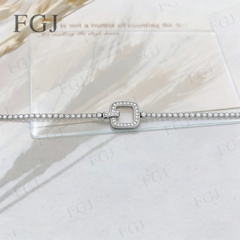 

Multishapes D Color Bracelet Round Heart Cushion Bracemet Round 1mm S925 Minimalist Jewelry for Daily Wear Special Party Gifts