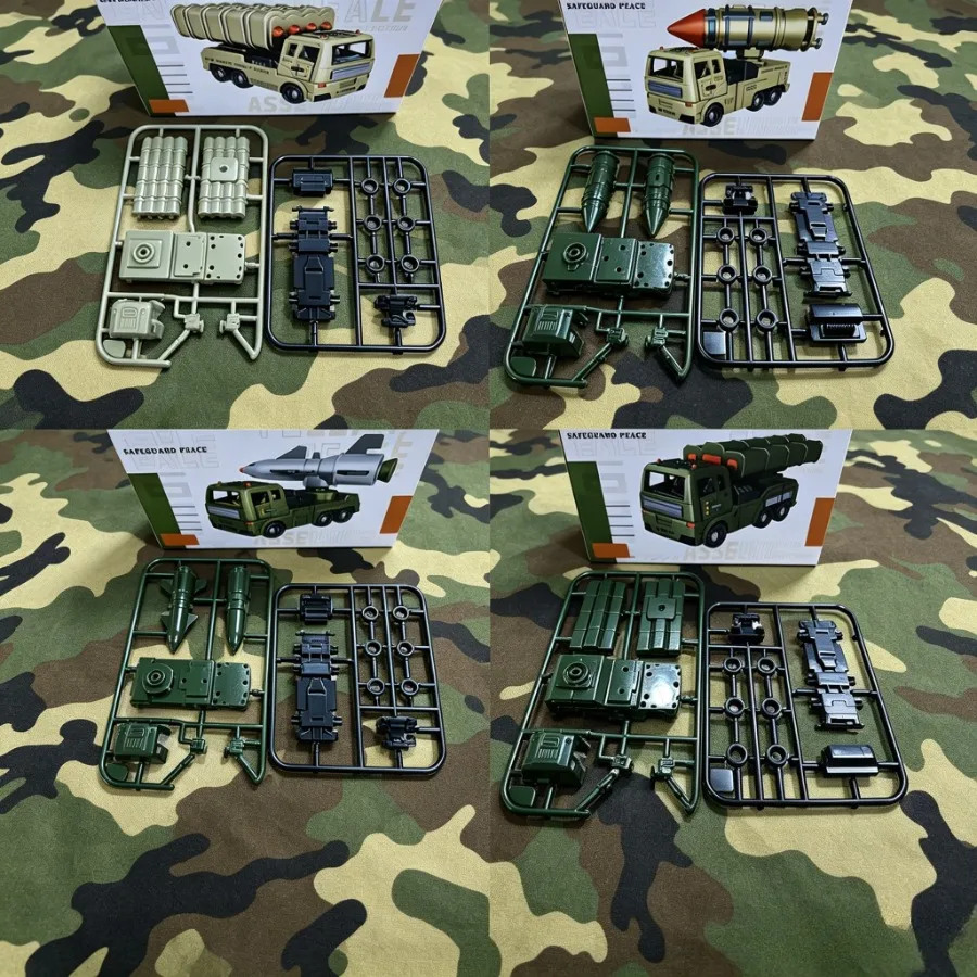 16/4pcs DIY Anti-Aircraft Vehicle Model Kit, Military Armored Building Set, Detailed Air Defense Desktop Collectible Decor, Gift