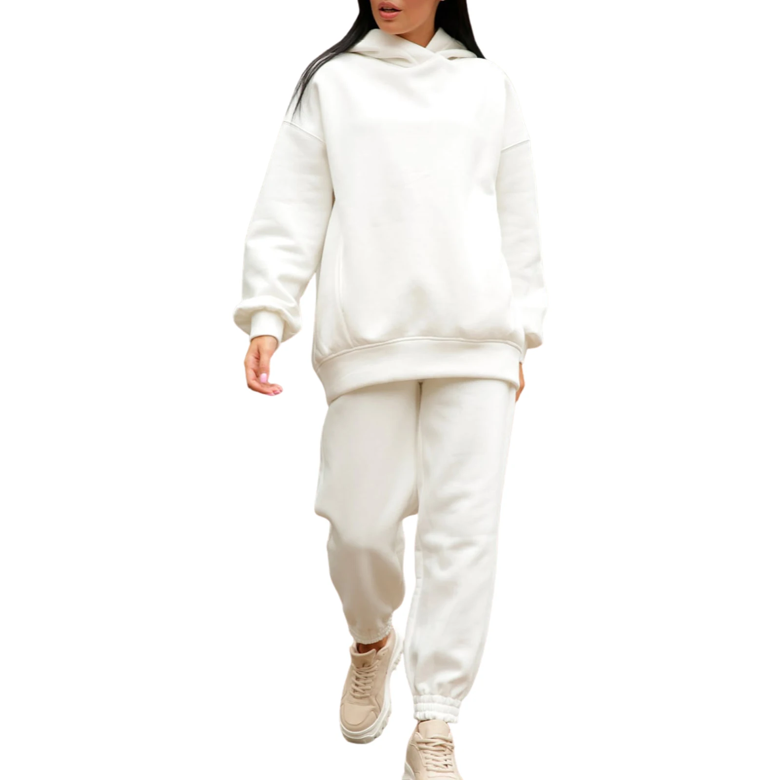 

Women Two Piece Tracksuit Oversized Hoodie Sweatshirt and Jogger Sweatpants Matching Set Y2k Sweatsuit Outfits