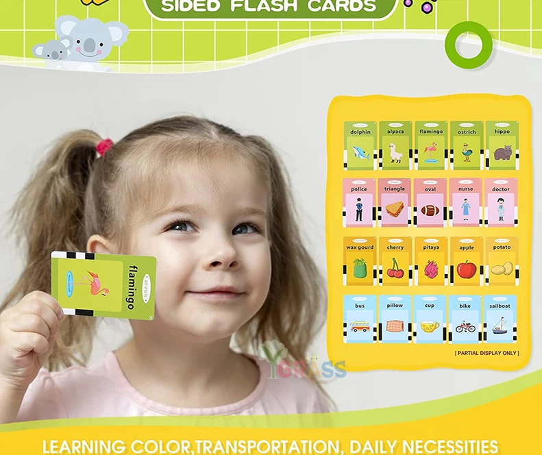 Lernspielzeug für Sprache und Lesekompetenz, sprechende Lernkarten, Kinderspiele, Hörbuch, Geschenk, russisches Alphabet, Spanisch, Französisch – Detail 4