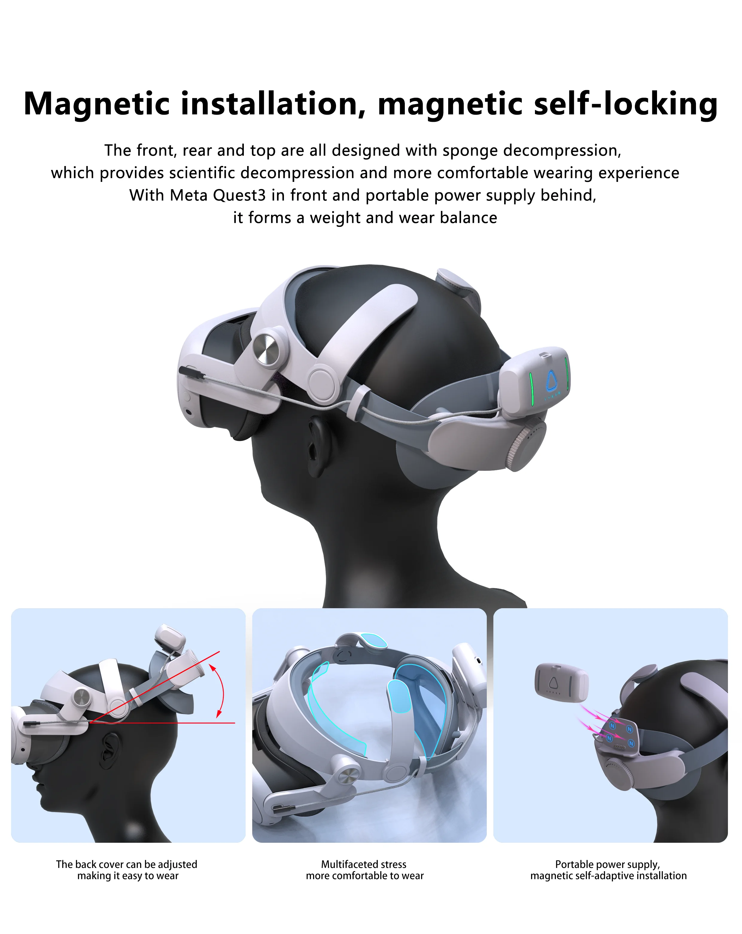  Quest 3 128GB VR メタクエスト ヘッドストラップ Amazon | sikiwind for Meta Quest 3 調節可能な VR ヘッドストラップ
