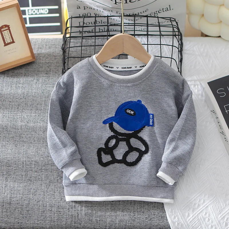 Toddler Boy Handsome Sport Clothing Sets 2023 Spring Autumn Children Fashion Tracksuit Baby Cartoon Pullover+ Pants Girl Clothes