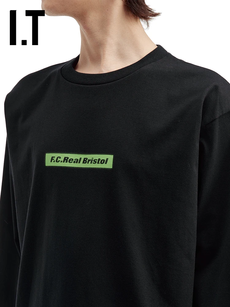 تي شيرت رجالي بأكمام طويلة من IT F.C.REAL BRISTOL، قميص كاجوال برقبة مستديرة، مزيج من القطن والكشمير، مريح وفضفاض مع طباعة