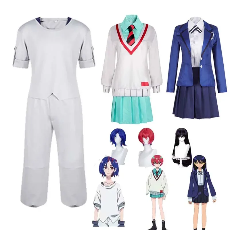 Anime Amate Yuzuriha Nyaan Cosplay JK Seragam Sekolah Gaun Kostum Wig Shuji Ito Setelan Kasual Celana Atasan Pakaian Pakaian Halloween