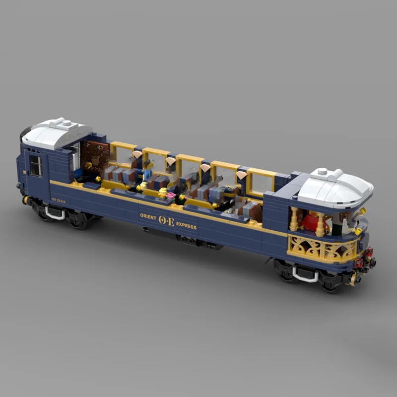 Nowe, wykwintne klocki konstrukcyjne, rozszerzenie modelu pociągu, moduł Orient Express, klocki konstrukcyjne na prezent, zestaw DIY dla dzieci