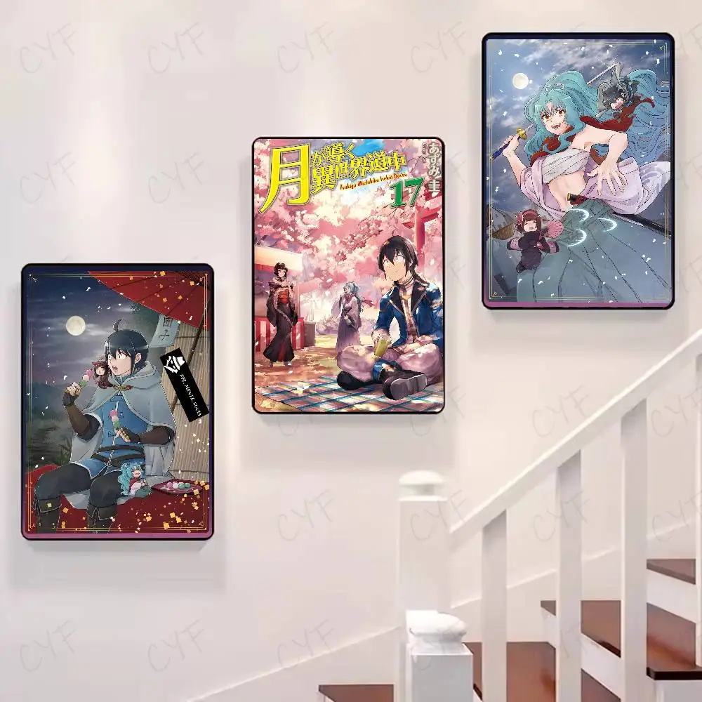 ملصق لعبة أنيمي Tsukimichi Moonlit Fantasy مقاوم للماء عالي الدقة ملصق جداري فني مطبوع ذاتي اللصق. ديكور غرفة المنزل الجمالي ليف