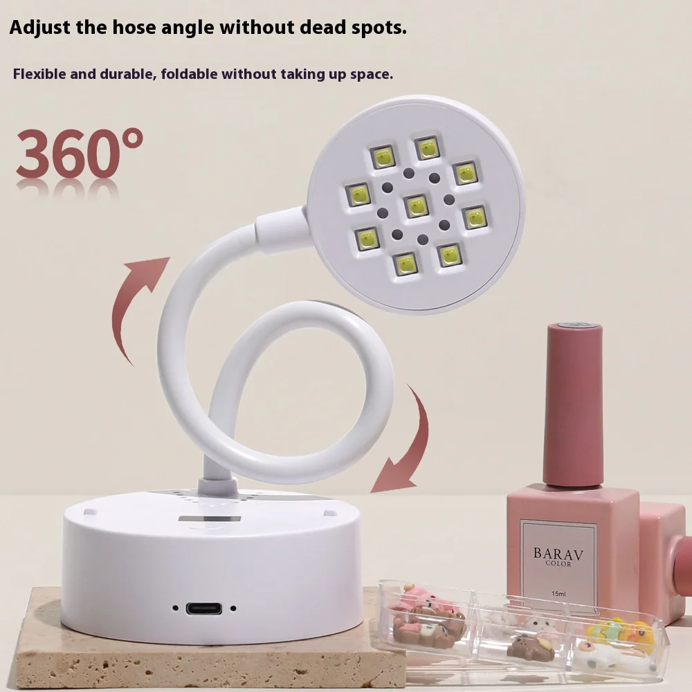 Profesjonalny 360 °   Lampa UV LED do paznokci z czujnikiem, akumulatorowa suszarka do paznokci żelowych do utwardzania lakierów do paznokci.