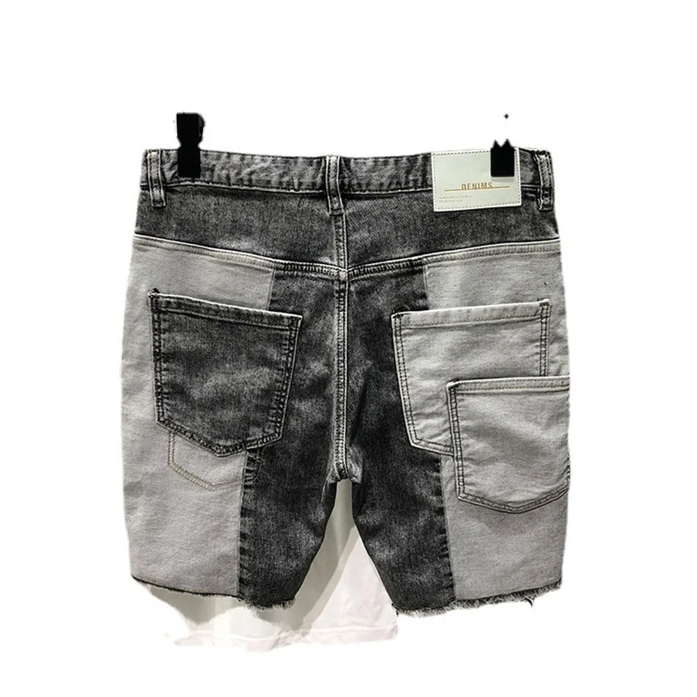 Pants Men Jeans Shorts Hole Streetwear Harajuku Slim Straight Denim Shorts Summer Casual Baggy Ripped Jeans for men clothing