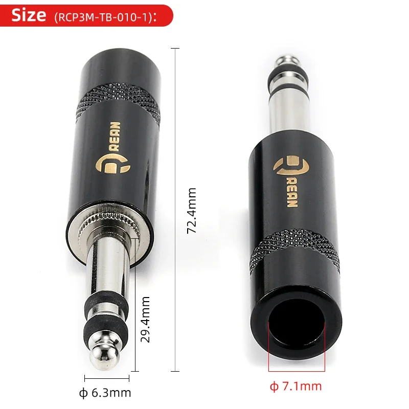 

TB Jumper Plug Jack 6.35mm TRS Stereo DIY Audio Patch Panel Jumper Plug RCP3M-TB, Fits Distribution Frame LF48-10