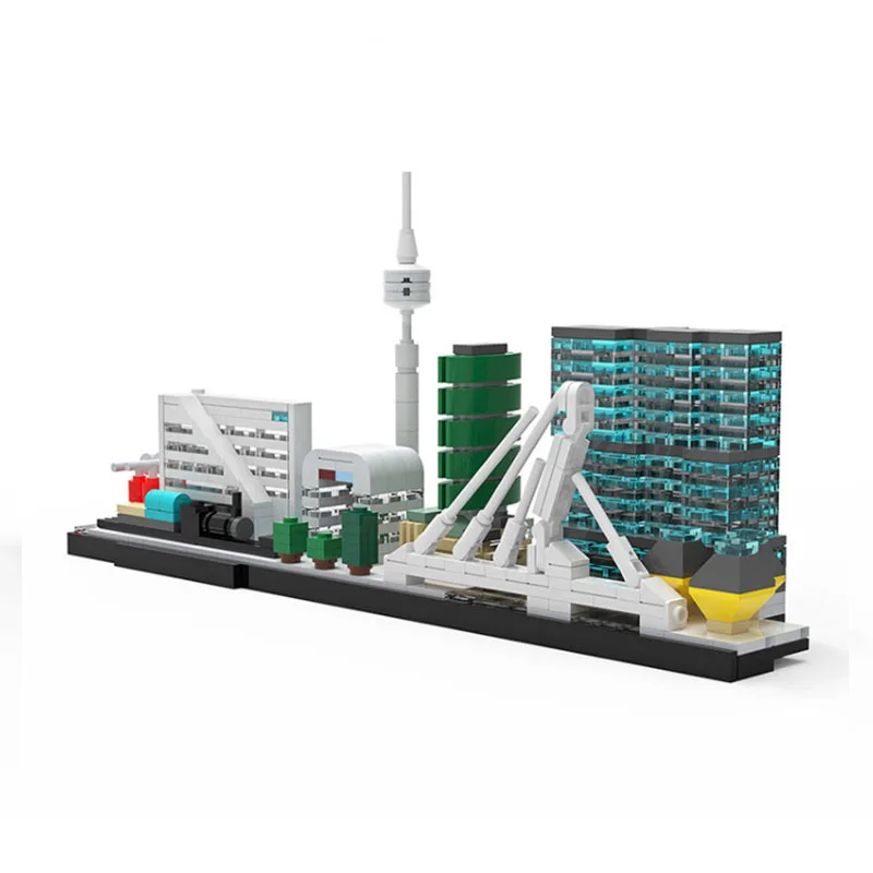 MOC Rotterdam Skyline Small Particles Building Block Building Street View Kids Bricks Collection Gifts