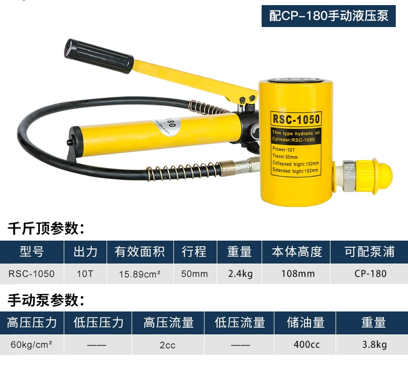 Split hydraulic jack vertical ultra-thin short stroke