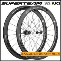 SUPERTEAM-ruedas de carbono para bicicleta de carretera, juego de ruedas de 50mm, 700C, alto TG, aprobado por UCI