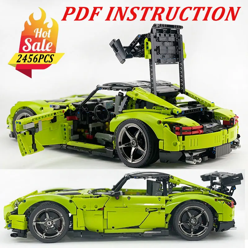 

Новый технический MOC-73939, супер зеленые Sprots, модель автомобиля, ограниченная серия, строительные блоки, кирпич, сделай сам, роскошные и воображающие