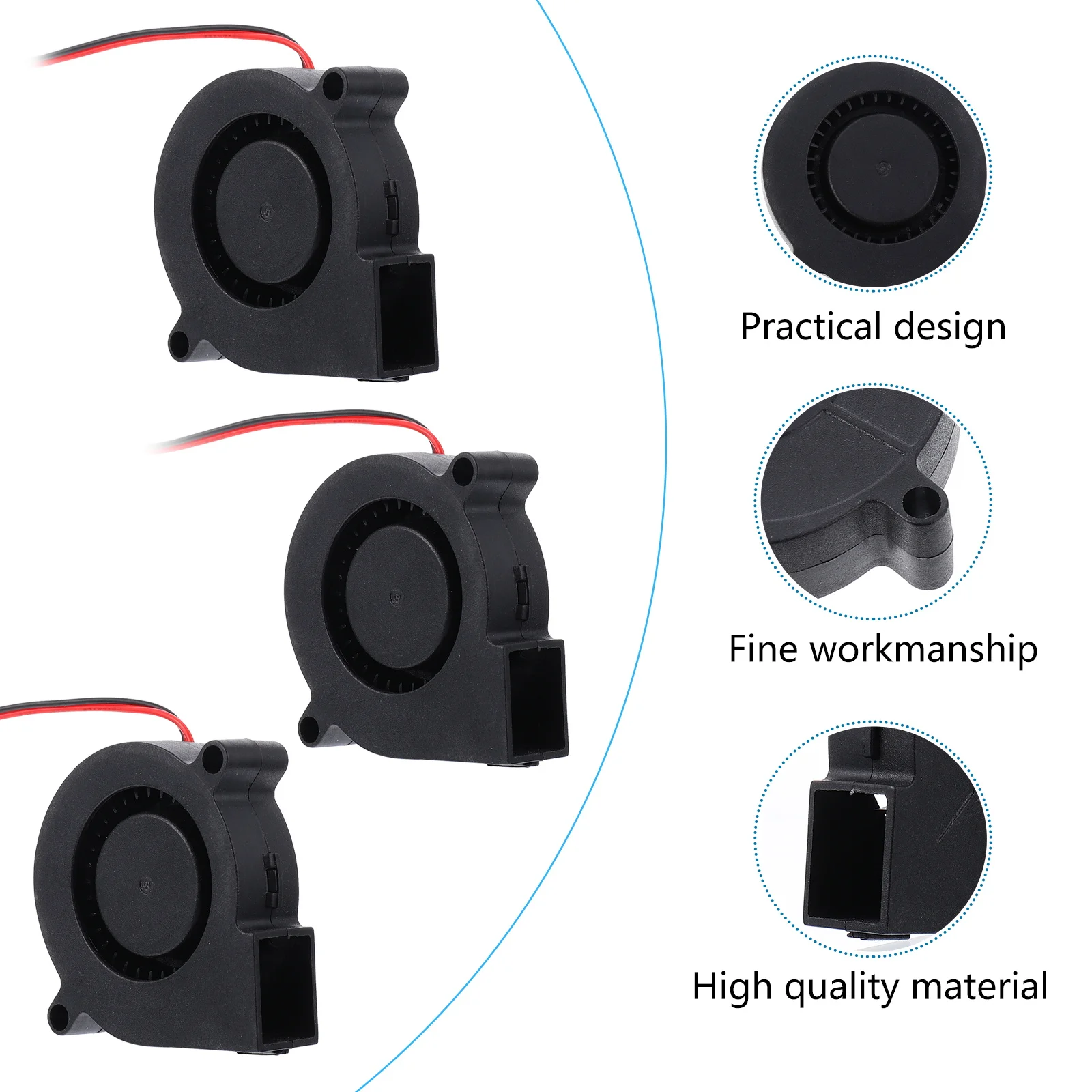 

3Pcs 3D Printer Accessories Dc Cooling Fan High Airflow Long Life Bearings Environmental Safety Practical Design