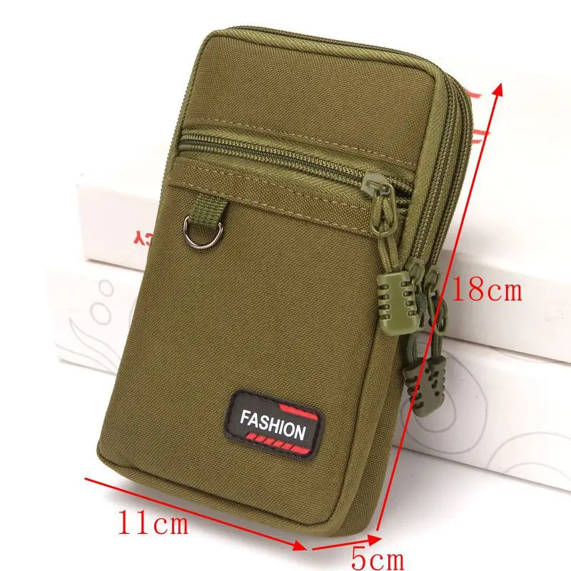 EDC Molle-Bolso de doble capa para hombre, riñonera militar para exteriores, para teléfono, Camping, caza, táctico, novedad